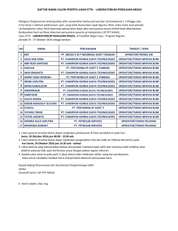daftar nama calon peserta ujian sttk - laboratorium