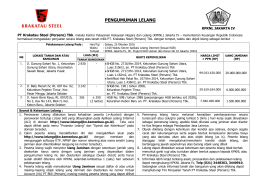 pengumuman lelang - PT KRAKATAU STEEL