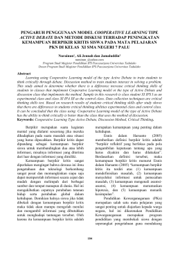 pengaruh penggunaan model cooperative learning tipe active
