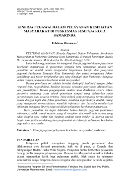 kinerja pegawai dalam pelayanan kesehatan masyarakat di