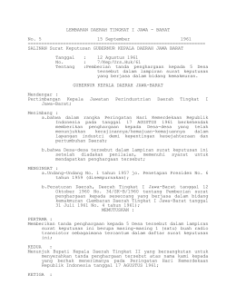 LEMBARAN DAERAH TINGKAT I JAWA - BARAT No. 5 15