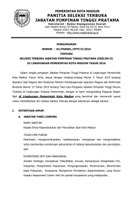 Pengumuman - Pemerintah Kota Madiun