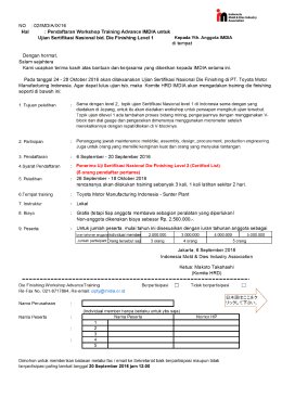 Workshop Die Finishing Advance 2016