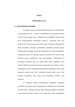 BAB I PENDAHULUAN A. Latar Belakang Masalah