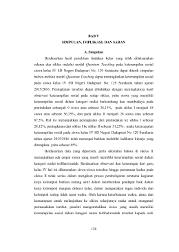 138 BAB V SIMPULAN, IMPLIKASI, DAN SARAN A. Simpulan