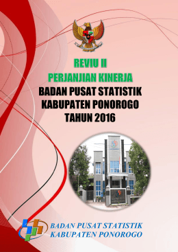 BADAN PUSAT STATISTIK KABUPATEN PONOROGO TAHUN 2016