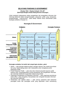 SELAYANG PANDANG E-GOVERNMENT Kerangka E