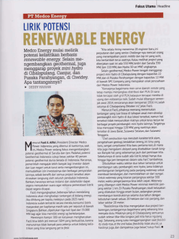 Page 1 T | Fokus Utama | Headline PT Medco Energy LIRIK