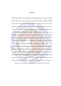 Gambaran Reaksi Penyesuaian Tujuan Imam Danmantan Imam