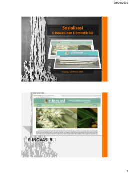 Sosialisasi E-INOVASI BLI
