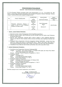 Page 1 PENGUMUMAN PELELANGAN NOMOR : 050.PP/DAN