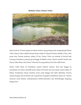 Maluku Utara: Danau Tolire