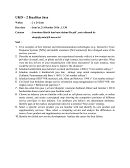 UKD – 2 Kualitas Jasa