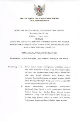 Page 1 MENTERI ENERGI DAN SUMBERDAYA MINERAL