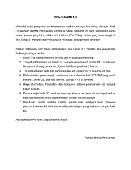 pengumuman - PTPN-III
