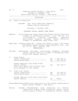 No. 8 1962 Lembaran Daerah Tingkat I Jawa Barat Tanggal