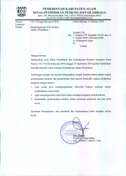 PEMERINTAH KABUPATEN AGAM DINAS PENDIDlKAN PEMUDA