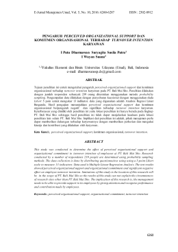 PENGARUH PERCEIVED ORGANIZATIONAL SUPPORT DAN