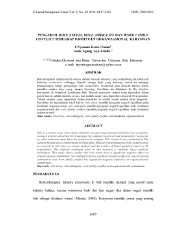 6487 PENGARUH ROLE STRESS, ROLE AMBIGUITY DAN WORK