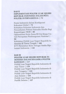 Page 1 BAB II IMPLEMENTASIPOLITIK LUAR NEGERI REPUBLIK