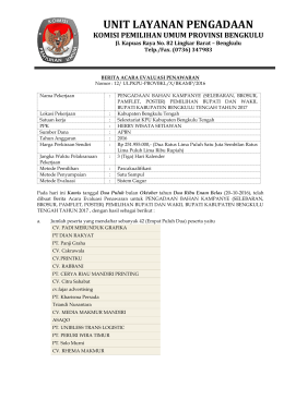 BA Evaluasi Penawaran Pengadaan Bahan Kampanye