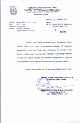 tempat - (BKD) Provinsi Jawa Timur