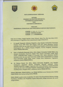 Page 1 NOTA KESEPAHAMAN BERSAMA , ANTARA