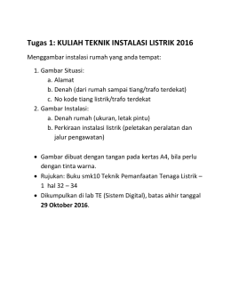 Tugas 1: KULIAH TEKNIK INSTALASI LISTRIK