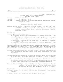 LEMBARAN DAERAH PROPINSI JAWA BARAT 1969 No. 7