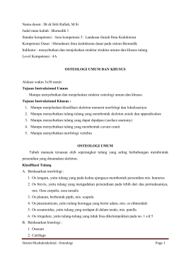 osteologi umum dan khusus