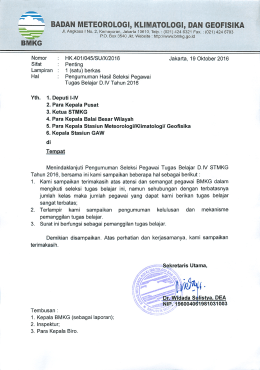 Page 1 - -. - - BADAN METEOROLOGI, KLIMATOLOGI, DAN