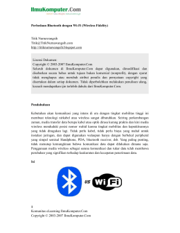 Perbedaan Bluetooth dengan Wi-Fi (Wireless Fidelity)