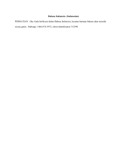 Bahasa Indonesia (Indonesian) PERHATIAN: Jika