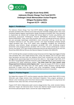 Kerangka Acuan Kerja (KAK) Indonesia Climate Change Trust Fund