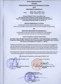 Naskah MoU UNIB - Universitas Bengkulu