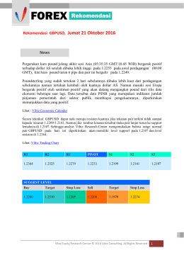 Rekomendasi GBPUSD, Jumat 21 Oktober 2016 News