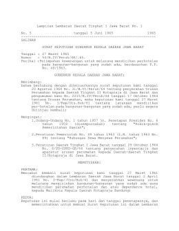Lampiran Lembaran Daerah Tingkat I Jawa Barat No. 1 No. 5