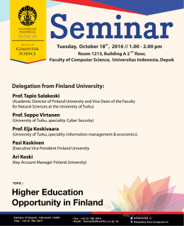 poster seminar 18 okt - Fakultas Ilmu Komputer Universitas Indonesia