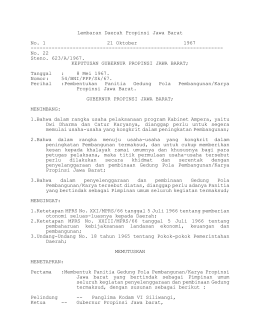 Lembaran Daerah Propinsi Jawa Barat No. 1 21 Oktober 1967