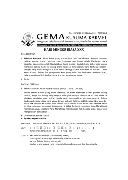 23 Oktober 2016 Hari Minggu Biasa XXX