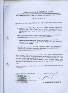 Page 1 PERJANJIAN LISENSI PERGURUAN TINGGI Mengenai