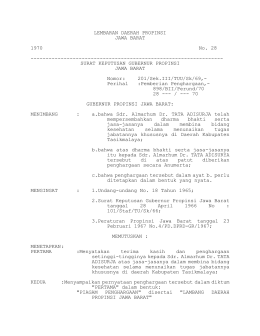LEMBARAN DAERAH PROPINSI JAWA BARAT 1970 No. 28
