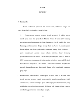 BAB V PENUTUP A. Kesimpulan Dalam keseluruhan penelitian dan