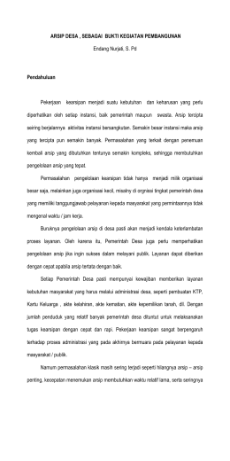 ARSIP DESA , SEBAGAI BUKTI KEGIATAN