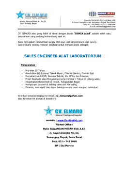 sales engineer alat laboratorium