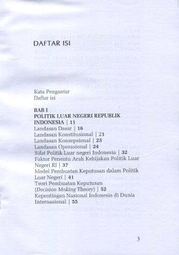 Page 1 DAFTAR ISI Kata Pengantar Daftar isi BAB I POLITIK LUAR