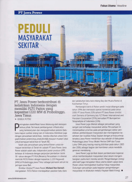 Page 1 Fokus Utama Headline PT Jawa Power PEDULI