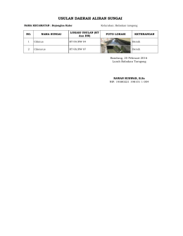USULAN DAERAH ALIRAN SUNGAI