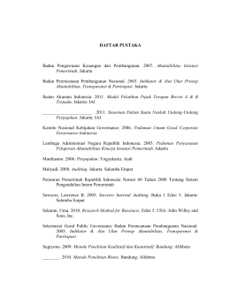 DAFTAR PUSTAKA Badan Pengawasan Keuangan dan