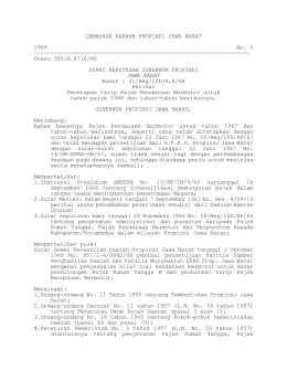 LEMBARAN DAERAH PROPINSI JAWA BARAT 1969 No. 3